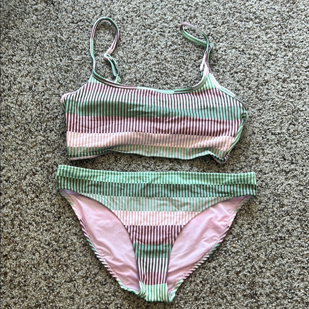 Aerie Pink and Green Bikini Bottom